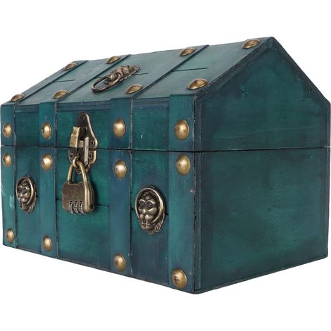 Boîte de Rangement Vintage en Bois Composite, étui de Rangement Décoratif de Grande capacité avec Verrouillage par Mot de Passe pour Cadeaux de Bijoux, Organisateur en Bois Rétro pour (1/5)