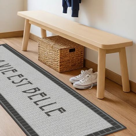 Tapis antidérapant - La vie est belle - vinyle - int./ext. - Gris - 50x120cm (1/5)