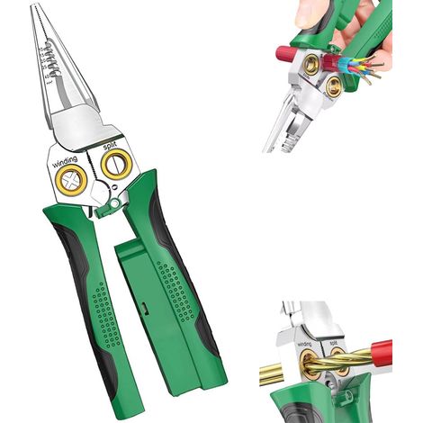 8-in-1 Multifunctional Wire Pulling Pliers with Electricity Measurement Function, Cable Scissors for Cutting, Pulling, Shaving and Squeezing Wires with Voltage Test (1/5)