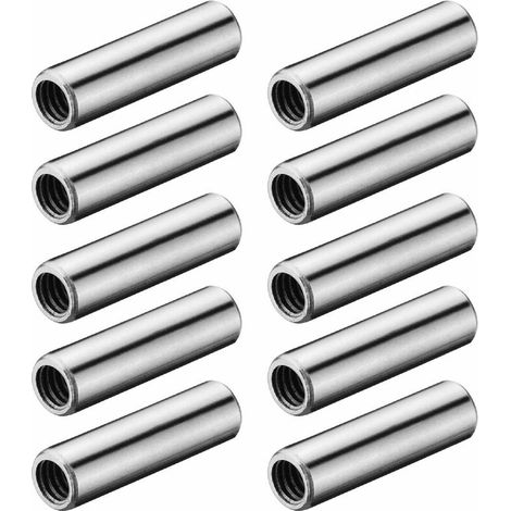 – Lot de 10 douilles taraudées M4 en acier galvanisé – Pour perçage précis diamètre 5mm – Longueur 30mm – Fixation insert (1/2)