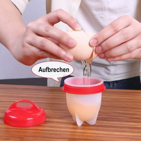 6 Stück Silikon Eierkocher, Silikon Eier Wilderer, Silikon Eierkocher, Antihaftbeschichtung Schnell Wilderer, Schalenloser Silikon Eierkocher, BPA-frei, Geeignet für Zuhause und Restaurant (1/4)