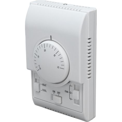 Mechanischer 2-Wege-Thermostat für zentrale Klimaanlage, 110-220-V-Steuerschalter, Wandregler für Heizung, Lüftung und Klimaanlage, Zweikreis-Steuerbox (1/5)