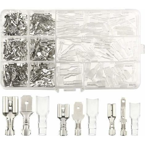 Odipie – Kit de 270 cosses électriques à sertir – Connecteurs mâles et femelles 2.8mm, 4.8mm, 6.3mm – Cuivre pour excellente conductivité (1/5)