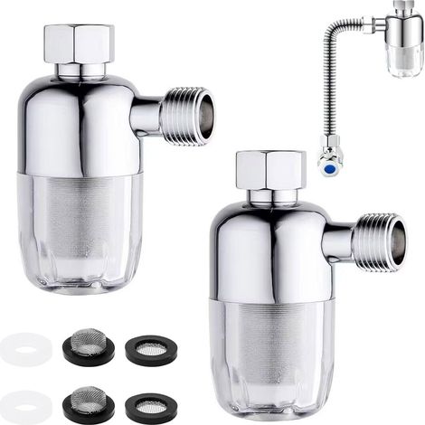 2 Pièces Filtre Douche 1/2", Filtre à Eau de Douche, Anti Calcaire Filtre à Eau, Filtre Efficacement les Impuretés dans l'eau, Filtres pour Douche Robinet Chauffe Eau (1/5)