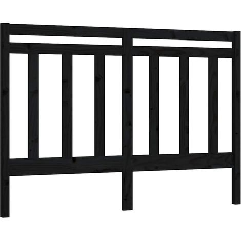 Maison Exclusive - Kopfteil Schwarz 146x4x100 cm Massivholz Kiefe (1/5)