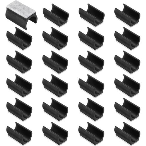 24pcs U-Shaped Chair Leg Protectors for 22mm Dia. Legs, Black (1/5)