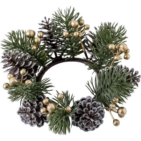 Guirlande De Bougies - Couronne Pour Bougie Pilier - Décor De Table De Noël - Diamètre Externe 20 Cm - Diamètre Interne 7 5 Cm - 1 Pièce (1/5)