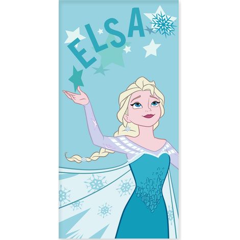 Asciugamano in cotone 70x140 Frozen Elsa blu