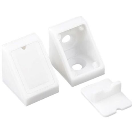 BUNTHAUS Lot de 20 raccords d'étagère en plastique blanc à angle droit - Vis non incluses - 90 ° (1/5)