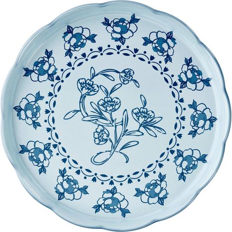 Petit plateau rond en mélamine Josephine Table Decor poudre bleue (1/3)