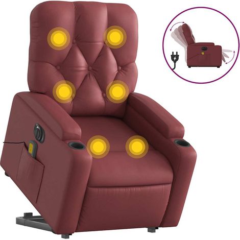 Maison Exclusive - Sillón de masaje elevable eléctrico cuero arti