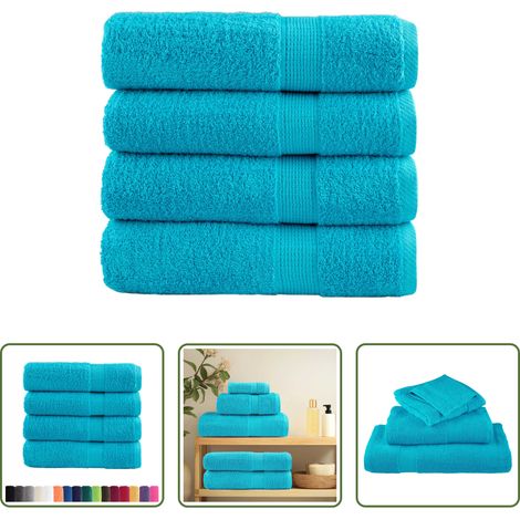 vidaXL Duschhandtuch - Premium-Duschtücher SOLUND 4 Stk. Türkis 70x140 cm 600 g/m² (1/5)