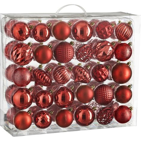 Mica Decorations boule de Noël Rouge H7xl7xL7cm (1/4)