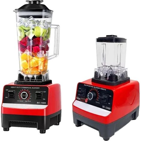 Procesador de alimentos y licuadora, alta velocidad, multifuncional, rojo. (1/2)