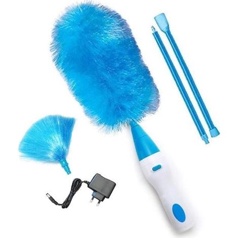 Plumeau électrique multifonction à piles 360 Degrés Rotatif Plumeau Poussiere avec manche extensible Brosse de Nettoyage Électrique (1/4)