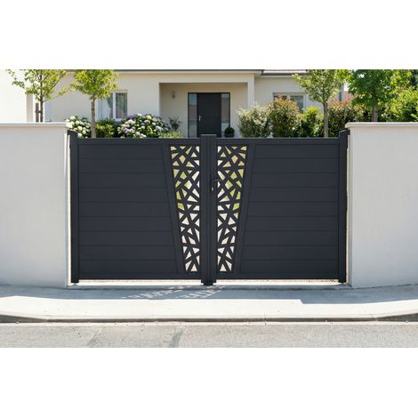 Schwingtor 3m CERVINA RUIVO H.160cm graues Aluminium