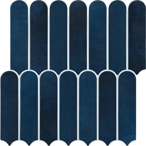 Adesivi decorativi per piastrelle, effetto 3D, resistenti all'acqua, blu notte, 10 fogli (1/2)