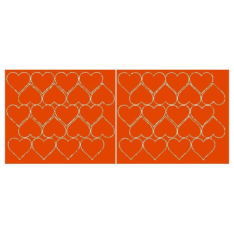 Adesivi a forma di cuore per San Valentino, 5 cm, 40 pezzi, arancione lucido