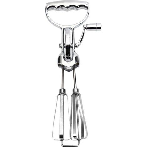 Batteur À Oeufs Manuel - Double Fouet Rotatif En Acier Inoxydable - Pour Pâte À Gâteaux Crêpes Et Crème - 12 Pouces - 1 Pièce (1/4)