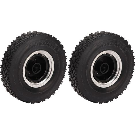 Kit de 2 pneus de moyeu de roue en alliage d'aluminium pour tracteur RC Tamiya 1/14, pneus de remplacement, roulement de roue avant (1/5)