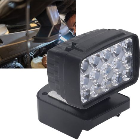 Lampe d'éclairage pour outils à batterie lithium 15V-21V, 15 LED haute luminosité, compatible avec Makita, Dewei et Miwochi. (1/5)