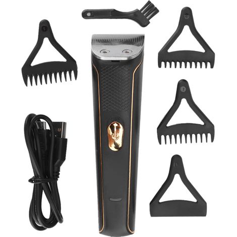 Tondeuse Électrique Réglable - Tête de Coupe en Acier Précision - Étanche - Charge USB - Pour Cheveux et Barbe - 3 Peignes Réglables - 1 Pièce (1/5)
