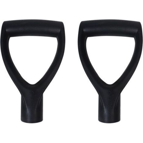 Lot de 2 poignées en D pour pelle - Poignée de rechange en plastique - Diamètre intérieur de 32 mm - Pour creuser et ratisser (1/5)