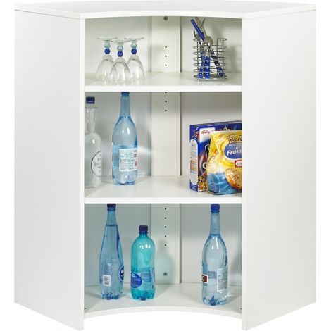 Meuble Bar Comptoir Cuisine Blanc 107 cm - Coloris: Capitons Rouges 922 (1/2)