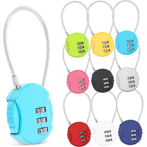 de 10 cadenas à câble en acier pour bagages avec code et mot (1/5)
