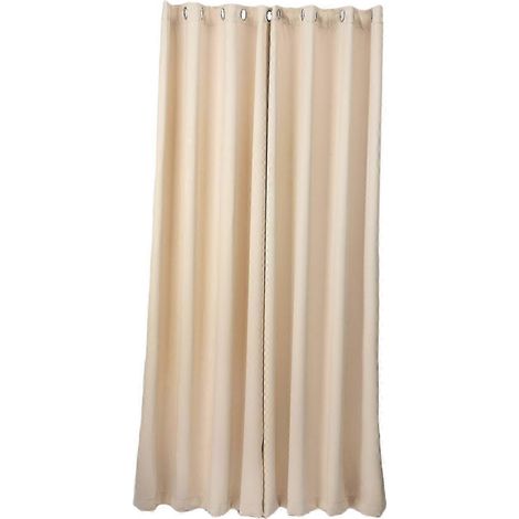 Rideau d'extérieur imperméable et thermique isolant pour patio pergola et porche panneau extra long à œillets antirouille 1 pièce - Beige 132 x 213 cm (1/5)