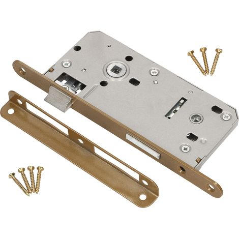 Serrure à mortaise de porte intérieure 90x50mm, version WC universelle droite et gauche (1/5)