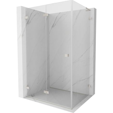 Mexen Lunar-F L cabine de douche pliante gauche 90 x 80 cm, transparent, nickel brossé - 836L-090-080-97-00-L (1/5)