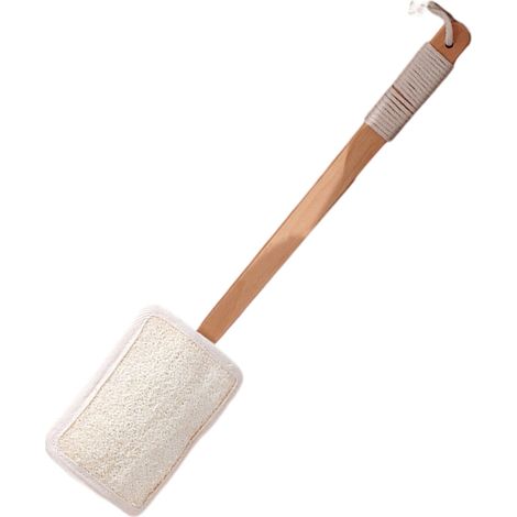 Gant Exfoliant En Loofah - Manche En Bambou - Pour Dos - Usage Douche Et Bain - 1 Pièce (1/5)