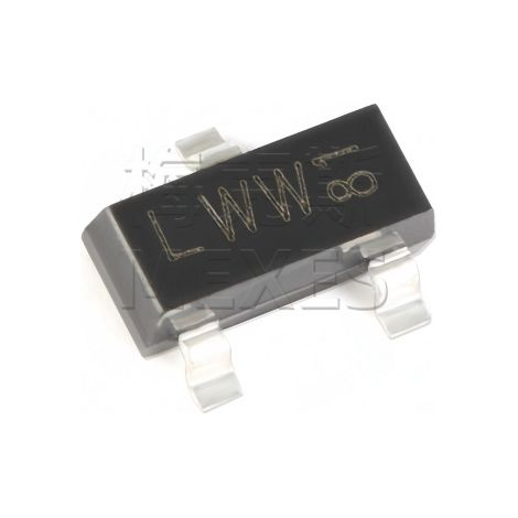 Nexperia 2N7002P,215, N-channel surface mount MOSFET chip LWW SOT-23 screen printed, electronic component, 5 units shipped.