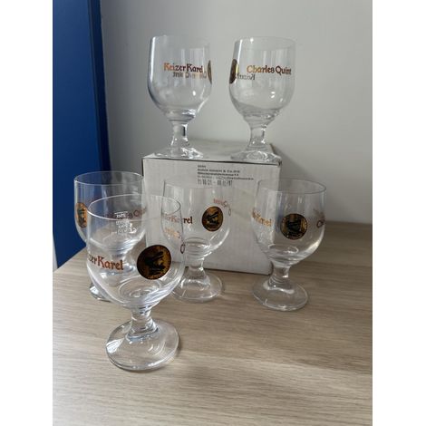 Lot de 6 verres à bière Charles Quint Keizer Karel - 25 cl - Neufs