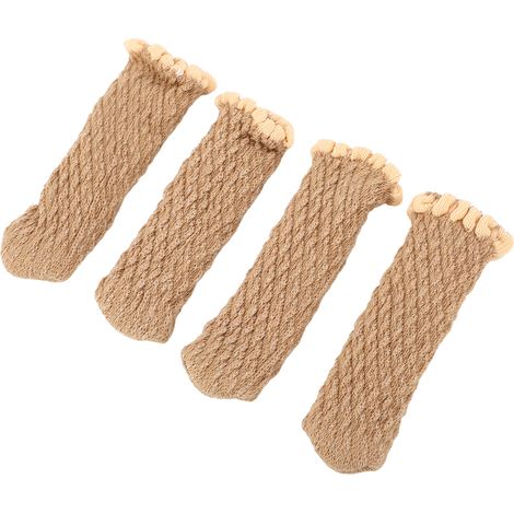 Lot de 20 protège-pieds de table et de chaise en maille épaisse, coloris élégant imitation bois, pour sols en bois dur.