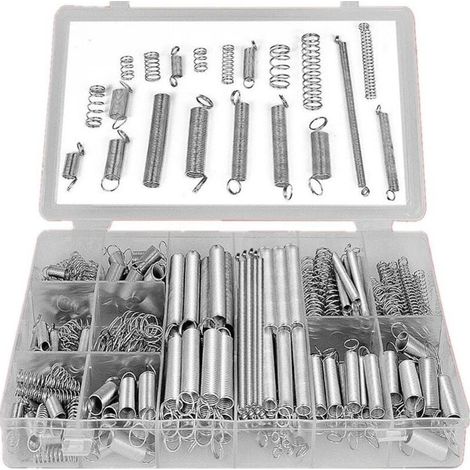Kaelt - Basetbl – Coffret assortiment ressorts de traction et compression 200 pièces – Acier haute qualité – Pour moteurs automobiles et équipements électroniques (1/5)
