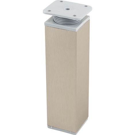 FA009 150 mm verstellbarer Möbelfuß, Edelstahl/graue Kunststoffoberfläche SANS MARQUE