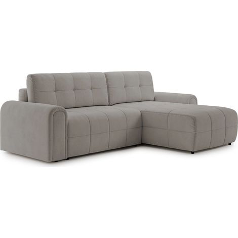 Selsey Simolla – Ecksofa mit Schlaffunktion und Bettkasten, rechts, Chenille, Greige