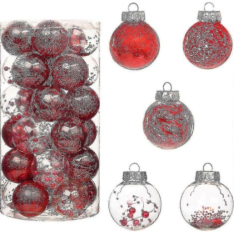 Ensemble de 30 élégantes boules de Noël argentées incassables pour votre sapin festif (2025). (1/5)