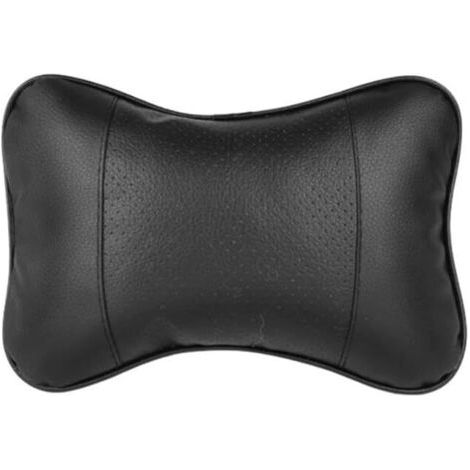 Lot de 2 appuie-tête de voiture - En cuir - Respirants - Ergonomiques - Pour voyage - Noir (1/5)