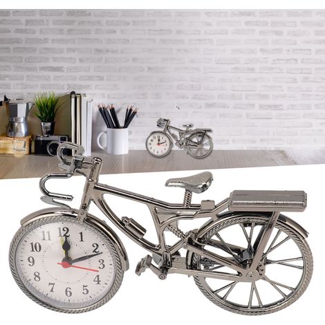 Reloj de bicicleta vintage – despertador, accesorio para el hogar, diseño de bicicleta artesanal – adornos antiguos – material plástico de alta calidad (22 cm x pila AA no incluida) – para oficina, do (1/5)