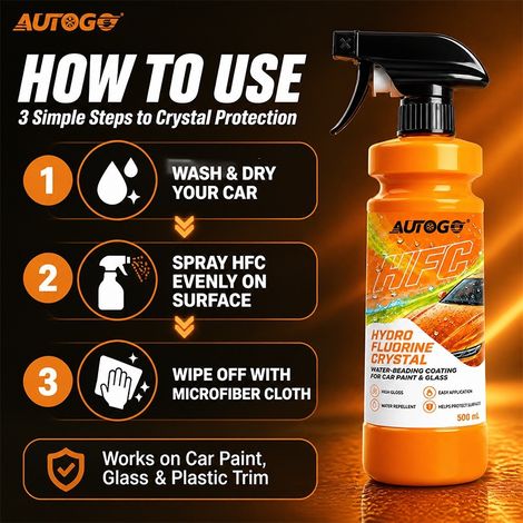 Water-based fluoropolymer 2-in-1 coating spray for car paint, glass, ceramic coating, waxing, and hydrophobic protection -- Water-based fluoropolymer 500ml (1/4)