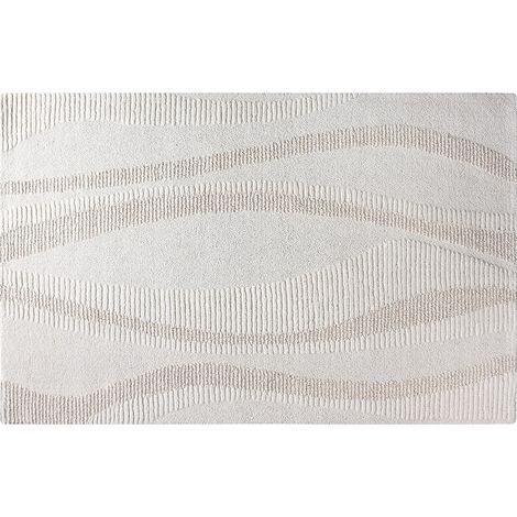 Tapis en relief 100% laine tufté main - 200 x 290 cm - Ivoire - SIRELIA