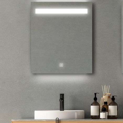 Rechteckiger LED-Spiegel L60/80cm mit Dimmer NOVA LUX (1/5)