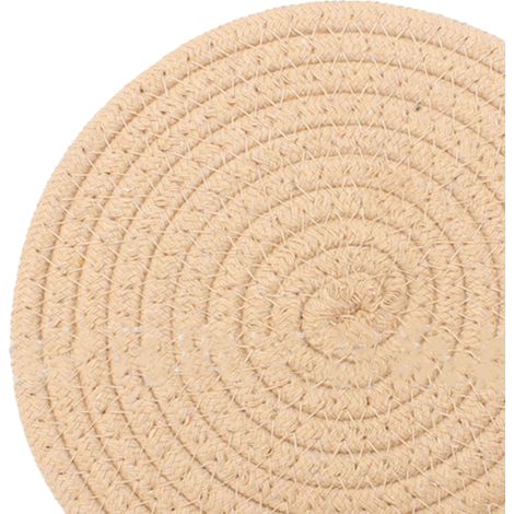Tischset aus geflochtenem Baumwollseil im nordischen Stil, runder Untersetzer aus geflochtenem Baumwollgarn, Topfuntersetzer, dicke und isolierende Tischmatte, khakifarben (1/5)