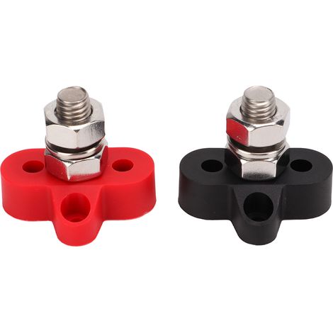 48-V-Stromverteilerleiste, Plus-/Minus-Batterieklemmenblock, M10 3/8-Zoll-Stiftstecker, Kabelverbindungssatz, für Automobil- und Solaranwendungen (1/5)