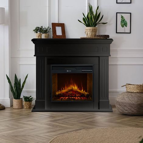 Elektrischer Kamin Cogliate, Heizfläche 30 m², Leistung (kW) 0,9/1,8, Innenbereich, 110x36x100h cm Schwarz (1/5)