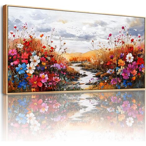 Tableau Decoration Murale Fleur Nature Cadre Grand 50x100 cm (1/5)