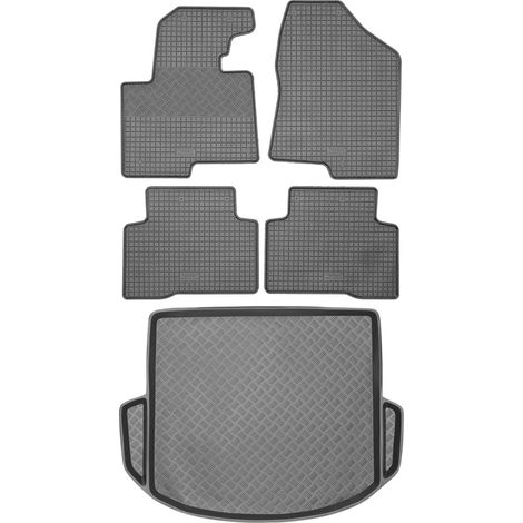 Juego de alfombrillas de goma para Hyundai Santa Fe III SUV de 2012-2015 + alfombrilla para el maletero. (1/5)